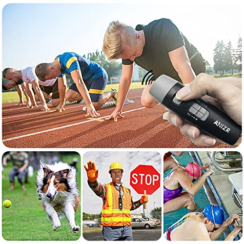 ANIZR Electronic Whistle 3 Tone,Three Adjustable High Volume Referee Whistles with Lanyard Handheld Sports Emergency Whistles for Coach,Police,Teacher,P.E, Outdoor Camping Hiking Boating (Black/2pcs)