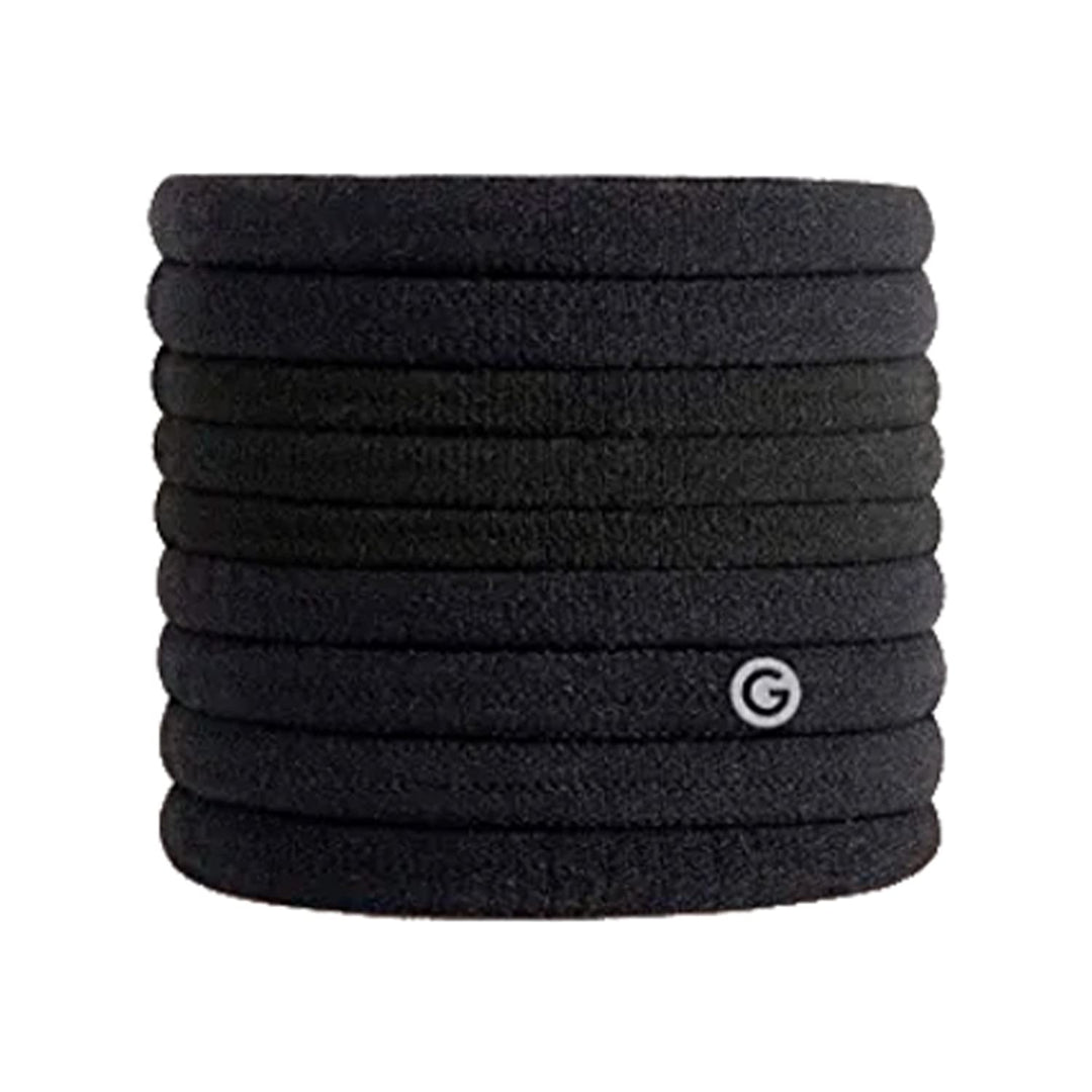 Gimme Beauty - Fine Hair Ties - Black Onyx - Seamless, No Break Microfiber Elastic Hair Ties - Firm Yet Gentle Hair Accessories