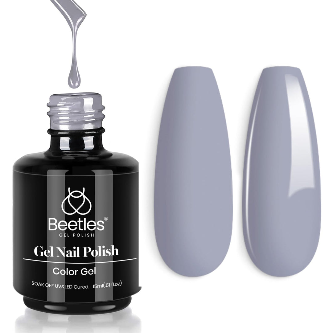 Beetles Gray Gel Nail Polish, 15Ml Fall Gel Nail Soak Off Uv Led Nail Lamp Grey Gel Polish Nail Art Manicure Salon Diy Home 0.5O