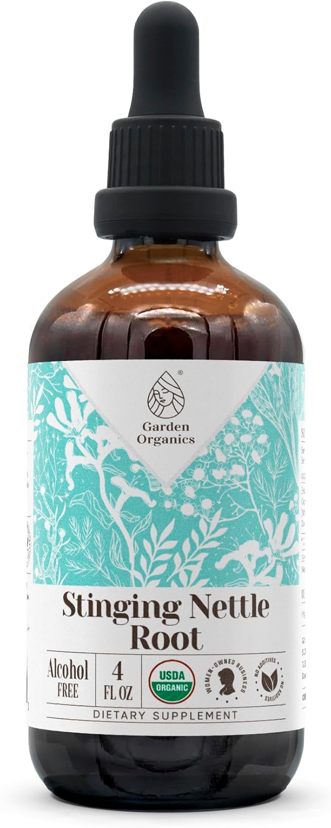 Stinging Nettle Root USDA Organic Alcohol-Free Extract | Dietary Supplement, High-Potency Tincture | Natural Certified Organic Stinging Nettle (Urtica dioica) Dried Root (4 oz)