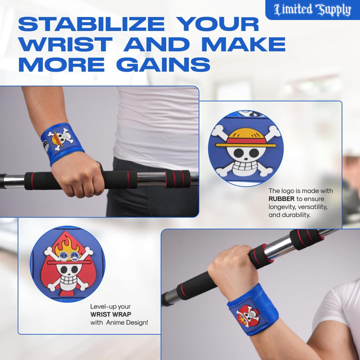 CROWN Anime Wrist Wraps Camo Lifting Straps 24" for Men and Women - 1 Pair Each, Gym Accessories Support Weightlifting, Powerlifting, Strength Training, and Improve Workout, Op