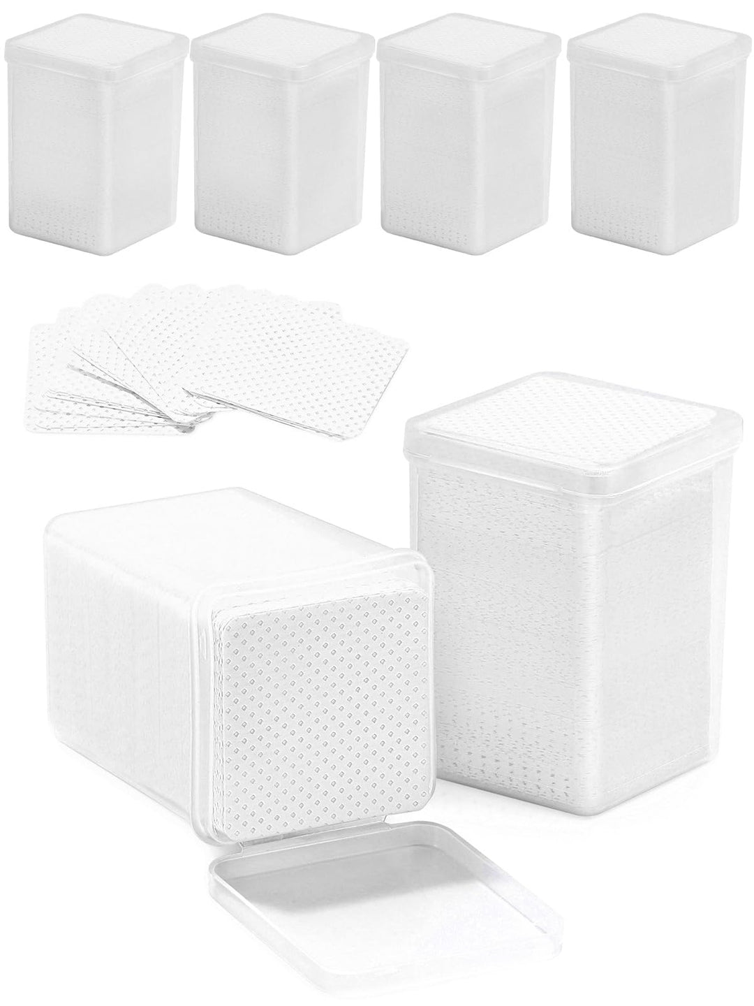 Teoyall Lint Free Nail Wipes, 1200 Pcs Non-Woven Fabric Nail Cleaning Pads White Lash Extensions Glue Cleaning Wipes Nail Salon