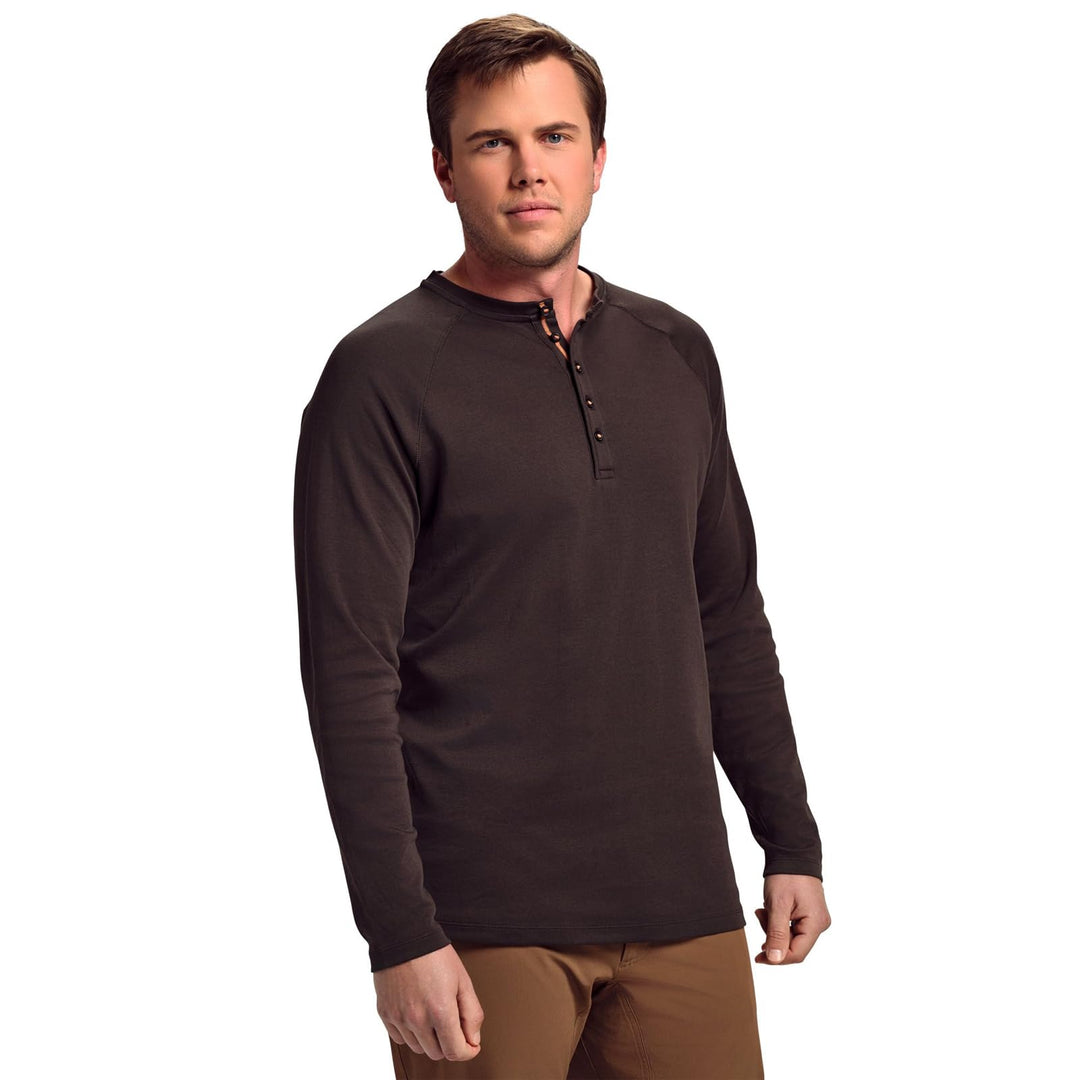 Beretta Men's Scout Performance Relaxed Fit Thermal Long Sleeve Henley Shirt for Hunting/Shooting/Active Wear, Peat, Small