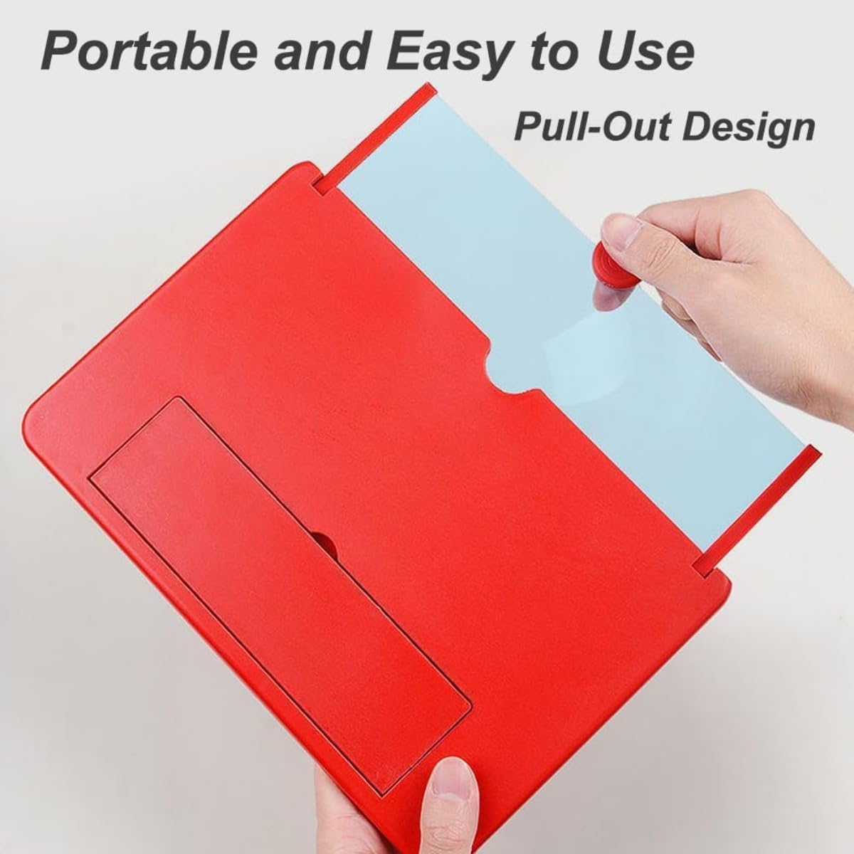 2026 Screen Magnifier Newest Version,3D Pull-Out HD Screen Phone Projector,Foldable Phone Stand with Phones Magnifier Screen,for Watching Football, Rugby, Basketball Match,for All Ages (White, 16IN)