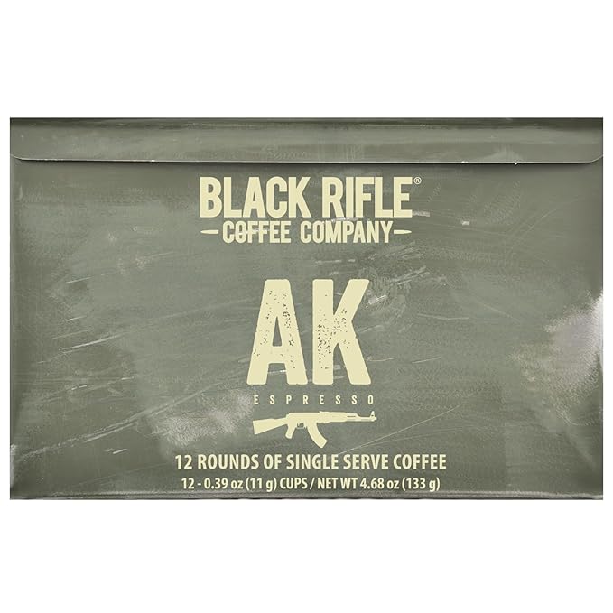 Black Rifle Coffee Company AK Espresso, Medium Roast K Cups, 12 Single Serve Coffee Pods
