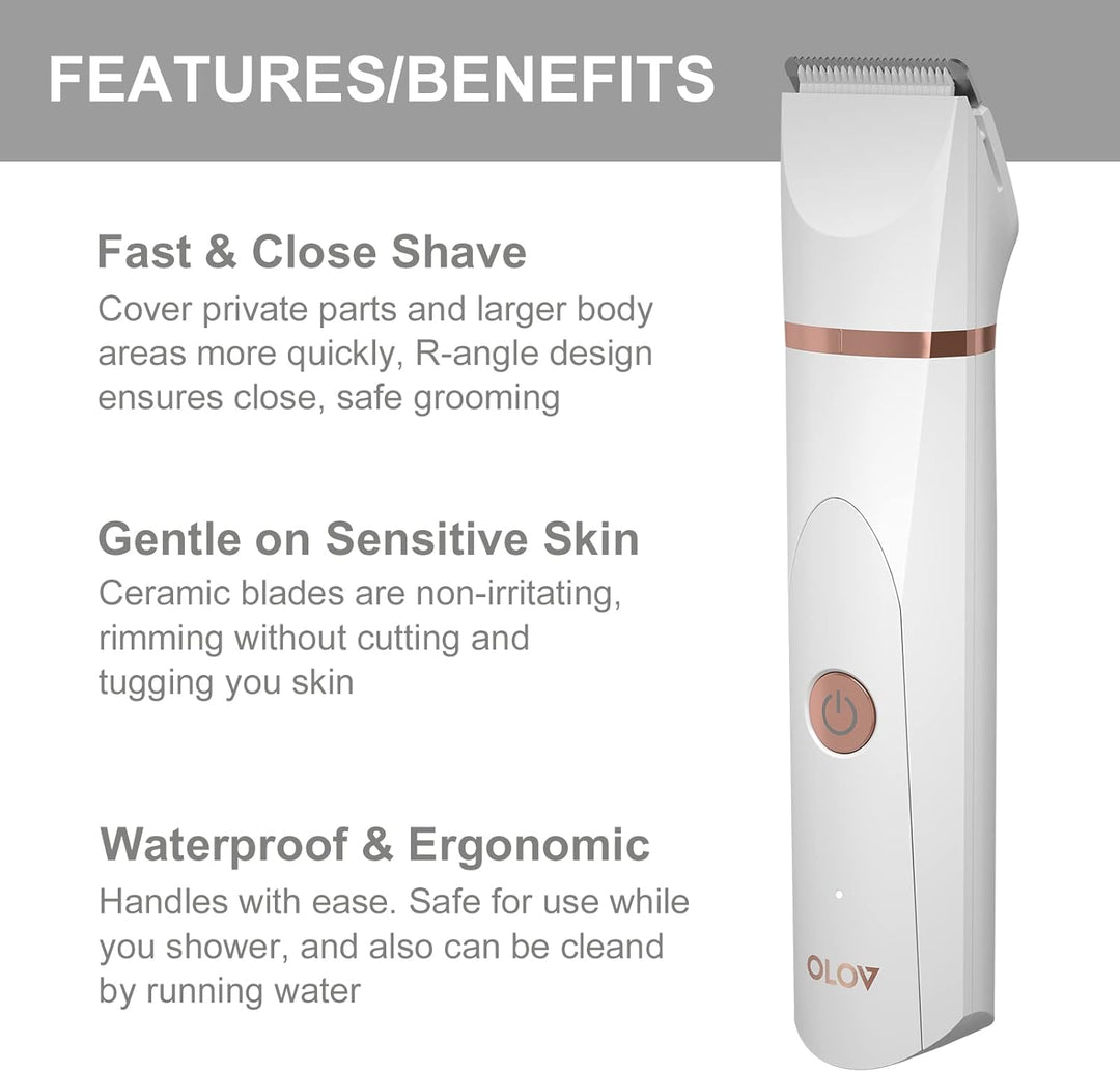 Electric Body Hair Trimmer | Groin & Bikini Trimmer for Men & Women | Waterproof, USB Rechargeable