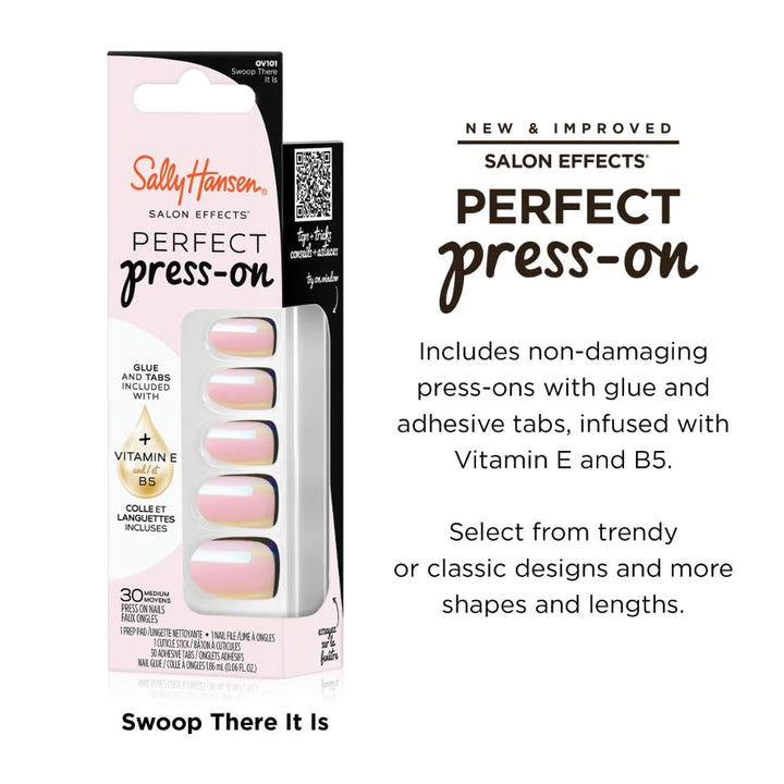 Sally Hansen Instant Cuticle Remover | Press-On Nails Kit with Glue & Tabs
