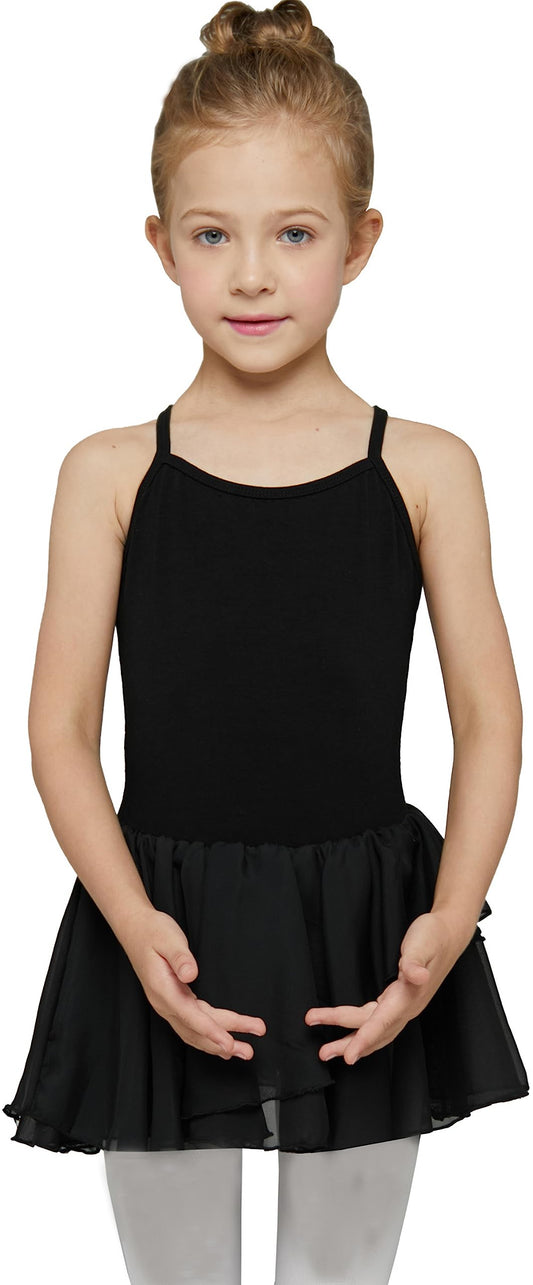 MdnMd Leotard for Girls Kids Dance Ballet Outfit Costume Gymnastic Ballerina Dress Tutu Christmas (Black, Age 6-8)