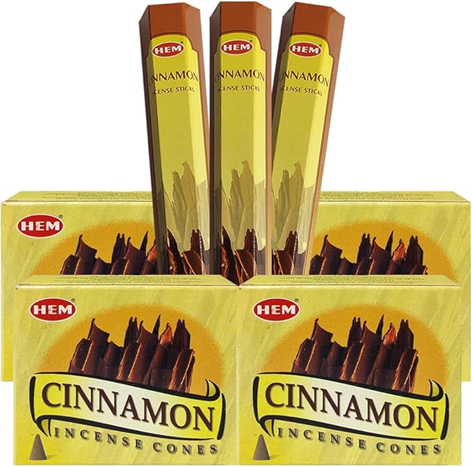 Cinnamon Incense Sticks and Cone Incense Holder Variety Pack Bundle insence insense insienso