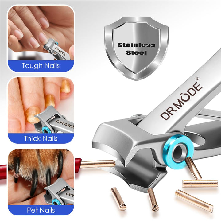 Nail Clippers for Men Thick Nails -DRMODE Heavy Duty Large Toenail Clippers for Thick Nails with Wide Jaw Opening, Ultra Sharp Stainless Steel Finger Nail Clippers Cutter for Tough Nail Seniors Adult