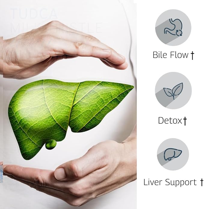 TUDCA Milk Thistle 1250mg - Tudca 1000mg, Tudca Bile Salts, Liver Support, Gallbladder Supplements *USA Made and Tested*, Tudca Supplement, Bile Salts Supplement - 90 Capsules 45 Servings