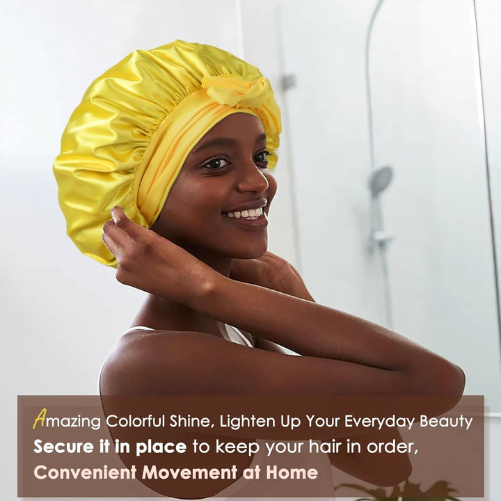 Silk Bonnet for Sleeping | Double Layer Satin Lined | Purple Hair Protection