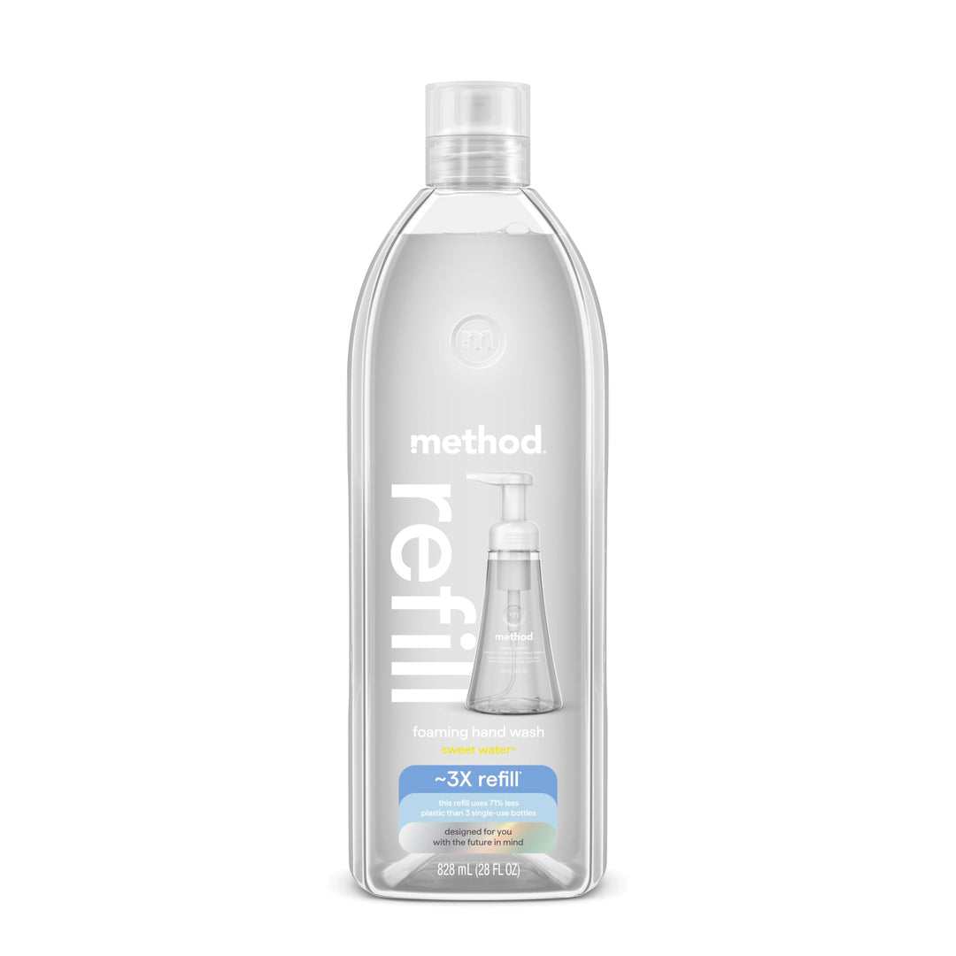 Method Foaming Hand Soap, Refill, Sweet Water, Recyclable Bottle, Biodegradable Formula, 28 oz, (Pack of 1) (Packaging May Vary)