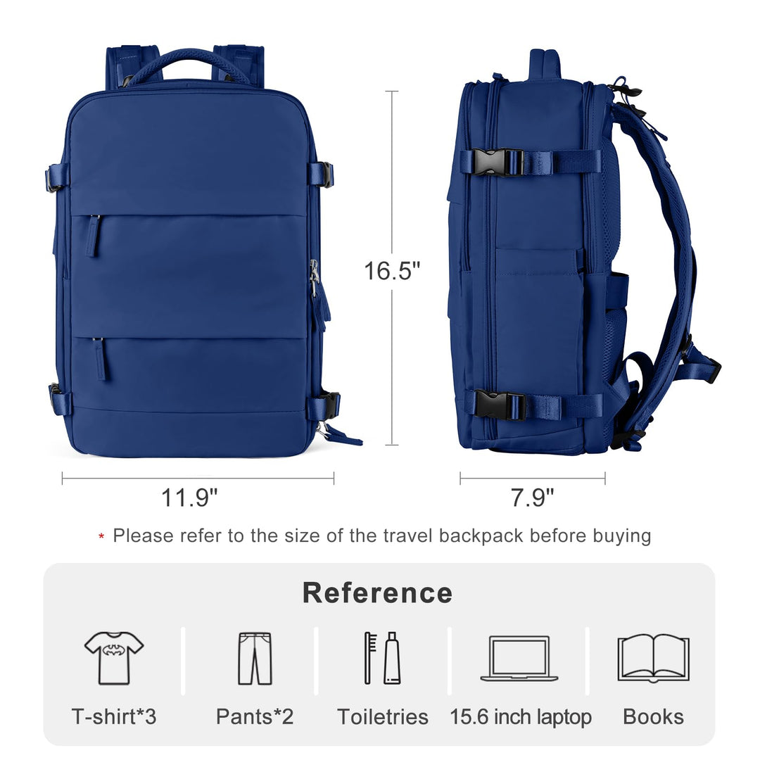 coofay Travel Backpack Carry On Backpack Personal Item Travel Bag Mochila De Viaje Carry On Backpack For Airplanes Traveling Backpack For Women Gym Backpack College Backpack Sapphire Blue