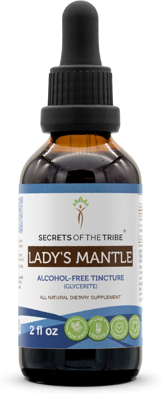 Secrets of the Tribe Lady's Mantle Tincture Alcohol-Free Liquid Extract, Lady's Mantle (Alchemilla vulgaris) Dried Herb (2 FL OZ)