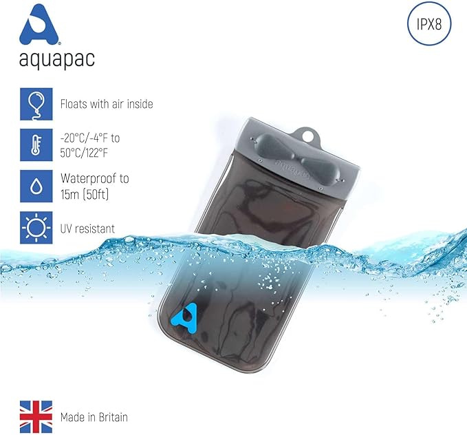 Aquapac Keymaster Waterproof Travel Case, Made in the UK, Carry Cord, Travel Essential, 5 Year Warranty, Watersports, Hiking, Mountain Biking, Running Accessory