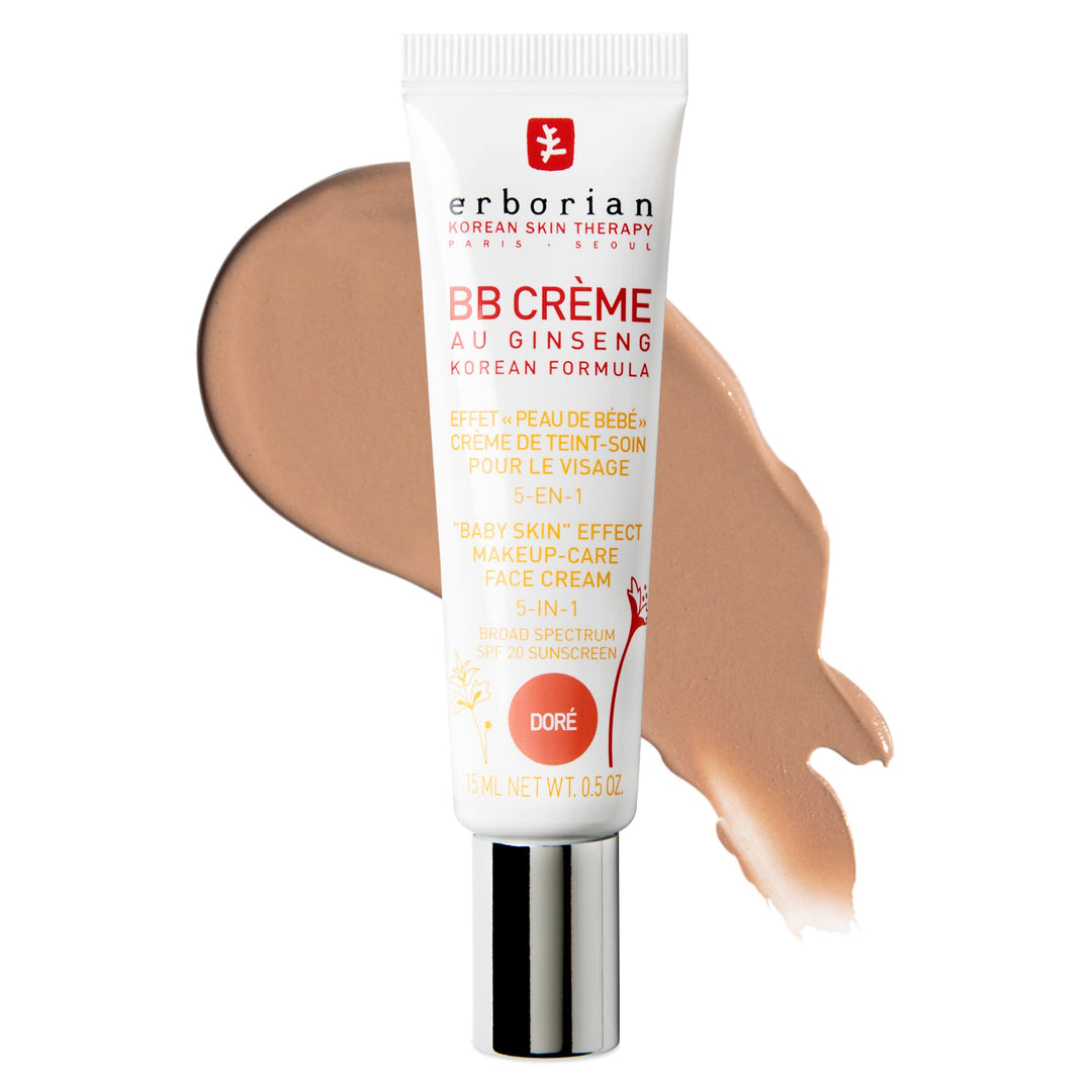 Erborian Bb Cream With Ginseng, Tan (Dore) - Lightweight Buildable Coverage With Spf 20 & Ultra-Soft Matte Finish Minimizes Pore