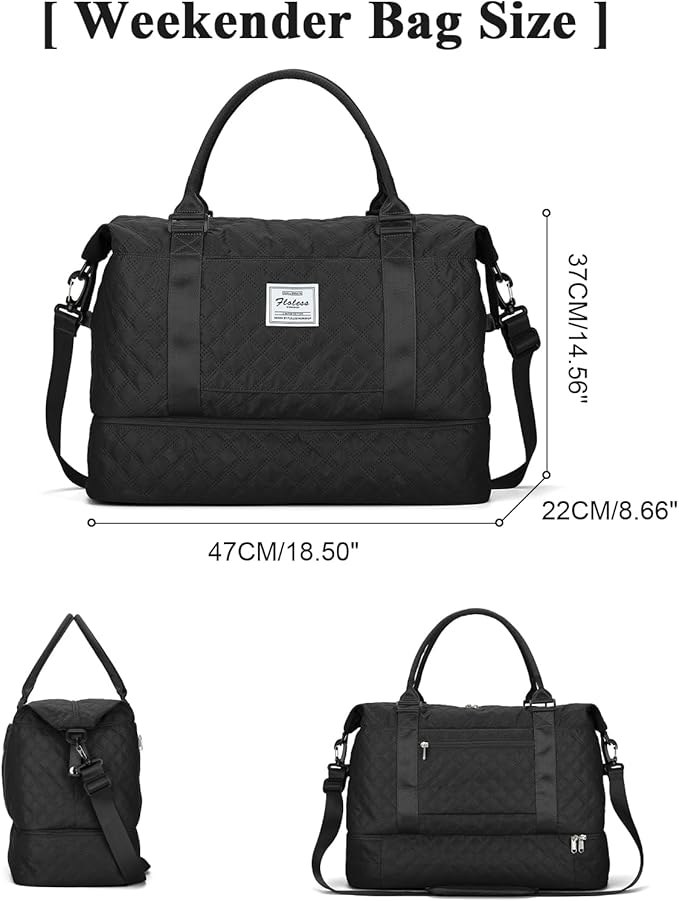 Travel Duffel Bag,Sports Tote Gym Bag,Shoulder Weekender Overnight Bag for Women