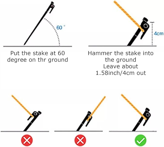 12PCS Tent Stakes Heavy Duty, 16Inch Metal Camping Stakes Tent Pegs for Outdoors Mountain-Climbing Camping Hiking