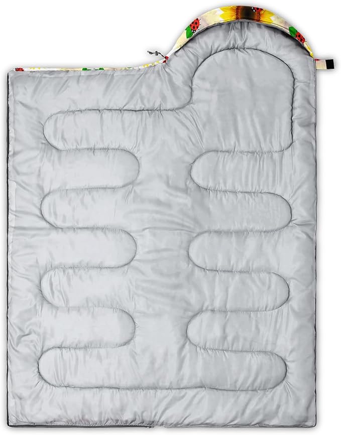 AILONEN Kids Floral Cat Camping Sleeping Bags,Lightweight & Waterproof,3 Season Warm & Cool Weather,Kawaii Kitten Sleeping Bags for Girls Adults,Travelling,Outdoors