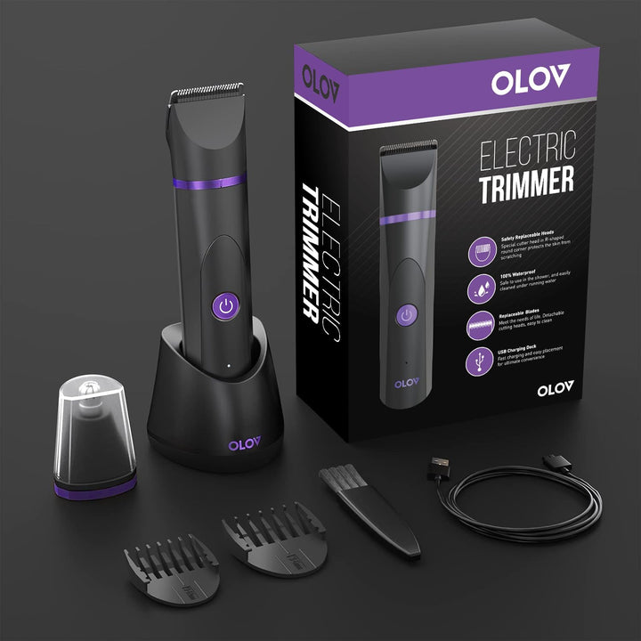 Electric Body Hair Trimmer | Groin & Bikini Trimmer for Men & Women | Waterproof, USB Rechargeable