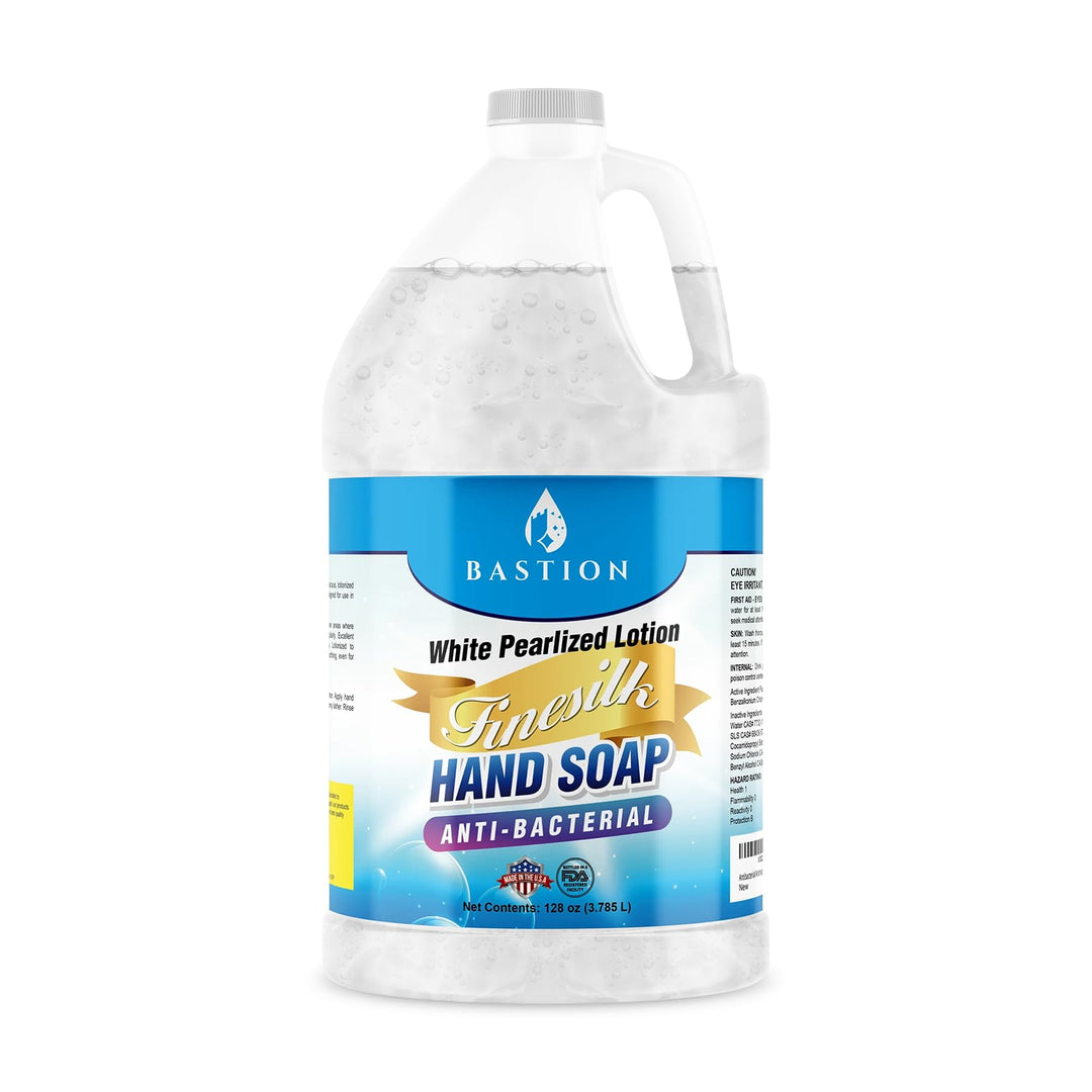 Antibacterial Finesilk White Pearlized Lotion Liquid Hand Soap: Bulk Refill Jug. Ph Balanced Ultra-Strength. Made In Usa (Finesi