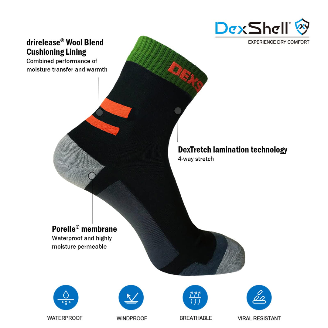 DexShell Men's Standard Athletic Sock, Blaze Orange, Medium