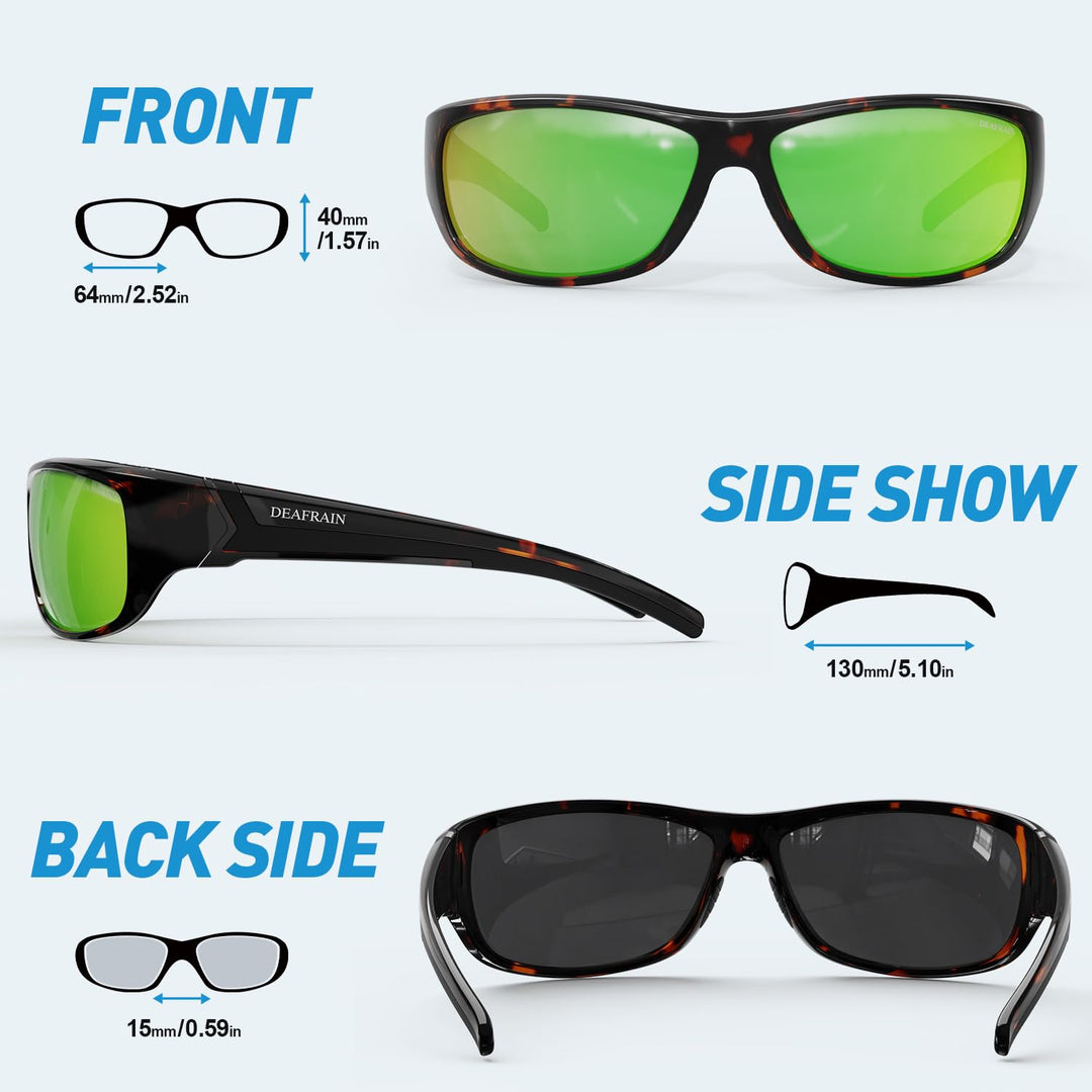 DEAFRAIN Polarized Sports Sunglasses for Men Women Sun Glasses Shades for Fishing Driving Cycling Running