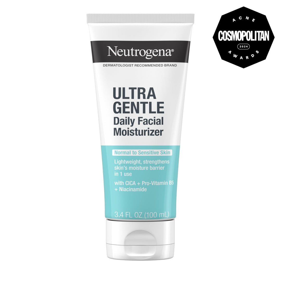 Neutrogena Ultra Gentle Fragrance Free Daily Face Moisturizer, Facial Moisturizer for Sensitive & Dry Skin with CICA, Pro-Vitamin B5, Vitamin E & Niacinamide, 3.4 fl. oz