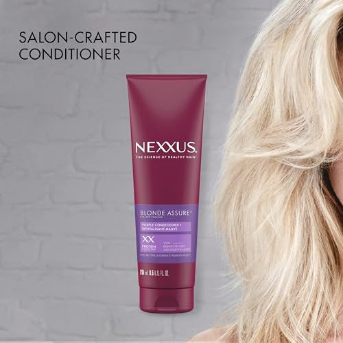 Nexxus Hair Color Blonde Assure Purple Conditioner, Keratin, For Blonde and Bleached Hair, Color 8.5 oz