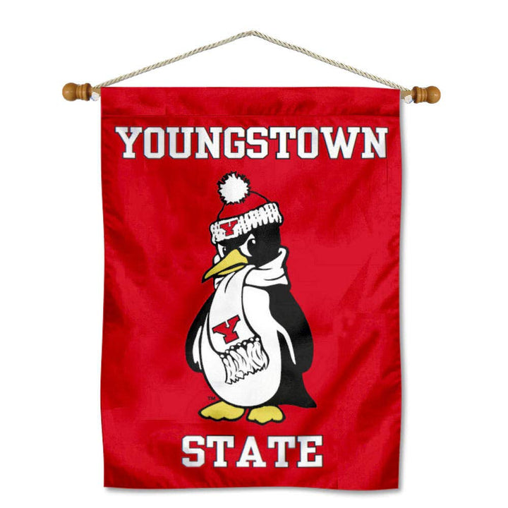 College Flags & Banners Co. YSU Penguins Banner Flag and Wood Banner Pole Set