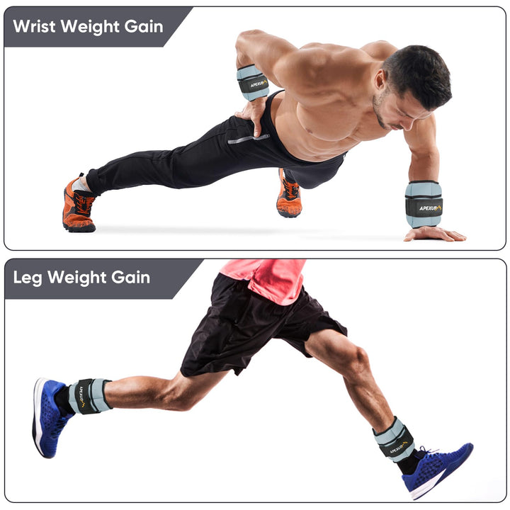 APEXUP 10lbs/Pair Adjustable Ankle Weights for Women and Men, Modularized Leg Weight Straps for Yoga, Walking, Running, Aerobics, Gym (Pastel Blue)
