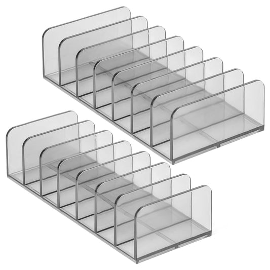 2PCS Plastic Storage Box for Makeup Palette Organiser, Clear Eyeshadow Palette Organizer for Dresser Vanity