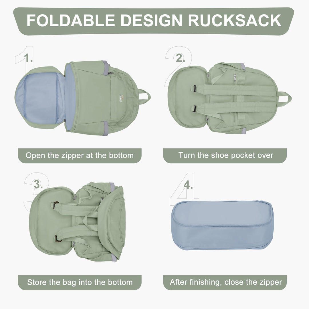 coofay Gym Backpack For Women Men Gym Bag With Shoe Compartment Waterproof Sports Backpack Dance Travel Backpack Green