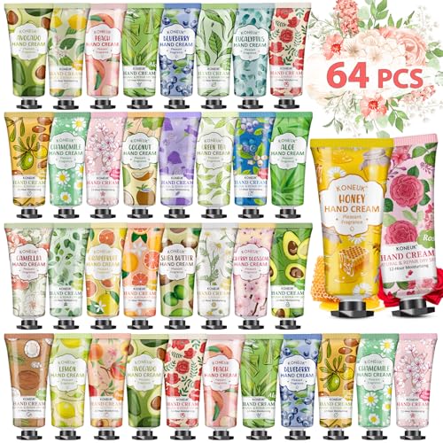 64 Pack Moisturizing Hand Cream Set For Women, Bulk Hand Lotion Travel Size for Dry Cracked Hands, Mini Hand Cream for Mom Gifts, Teacher Gifts, Thank You Gifts and Small Gifts for Women