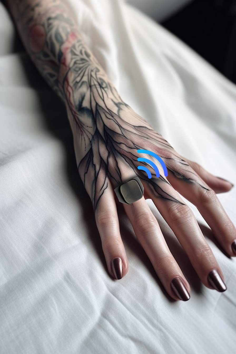 The Electronic Black Square Ring •))) Share any link to any mobile phone with a simple caress !