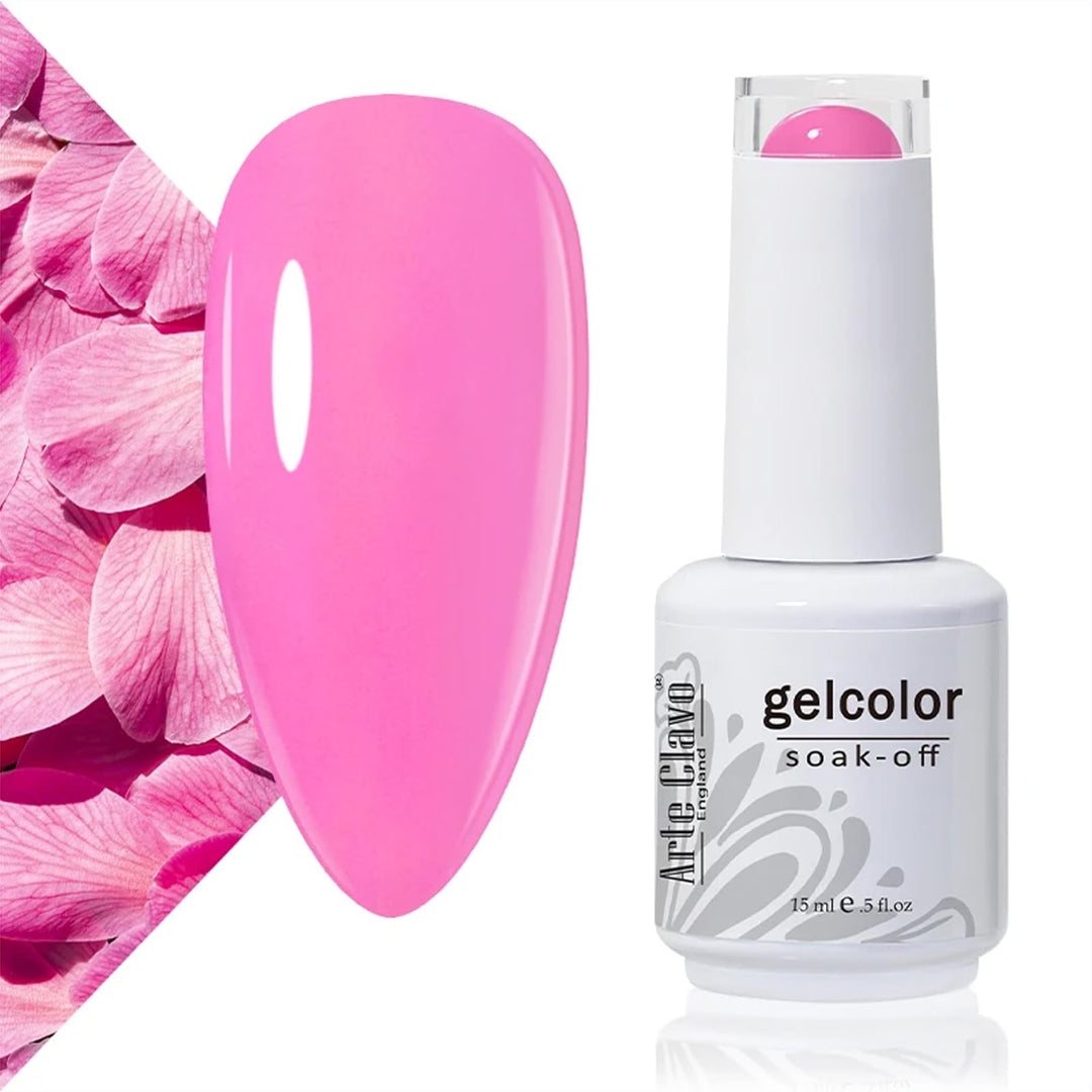 Arte Clavo Gel Polish Summer Hot Pink, 15Ml Soak Off Nail Gel Polish Nail Art Manicure Salon Diy At Home Long-Lasting - Hot Pink