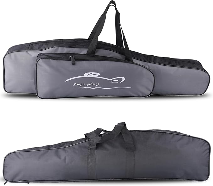 Sougayilang Folding Fishing Rod Case Organizer Pole Storage Bag Rod Reel Tackle Carrier Fishing Rod Bag Fishing Case