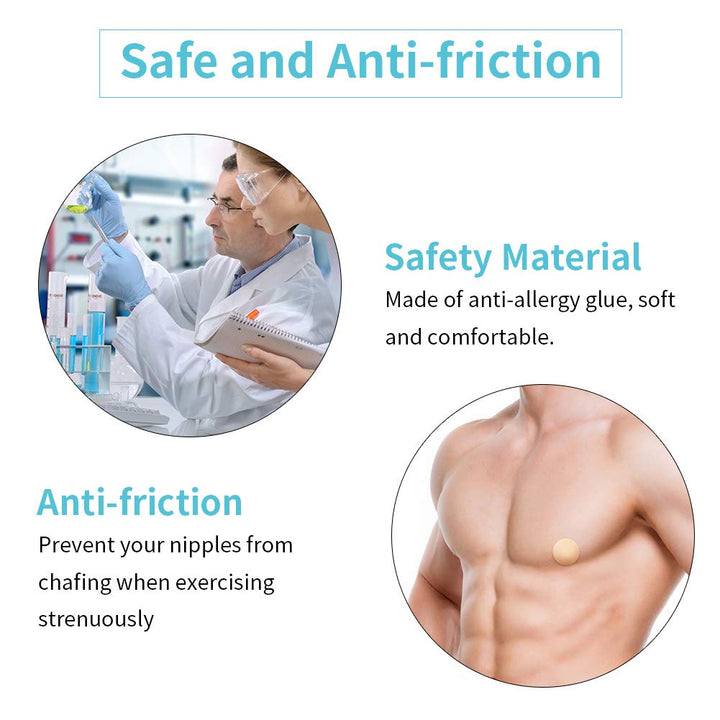 2XK-NOV Men's Nipple Cover Specially for Running - Value Pack(104 Pieces), Disposable Nipple Covers Stickers for Jogging and Marathon - 3cm Anti-Chafing Nipple Patch - Water- Resistant Nipple Guards