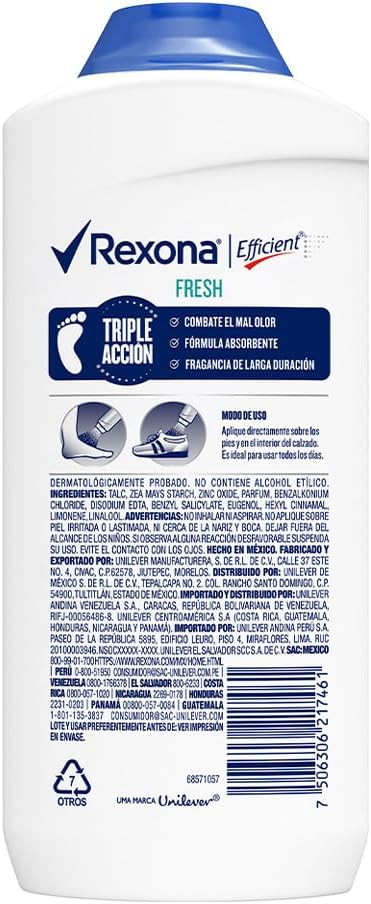 FOOT POWDER EFFICIENT FRESH WITH ZINC OXIDE 200G