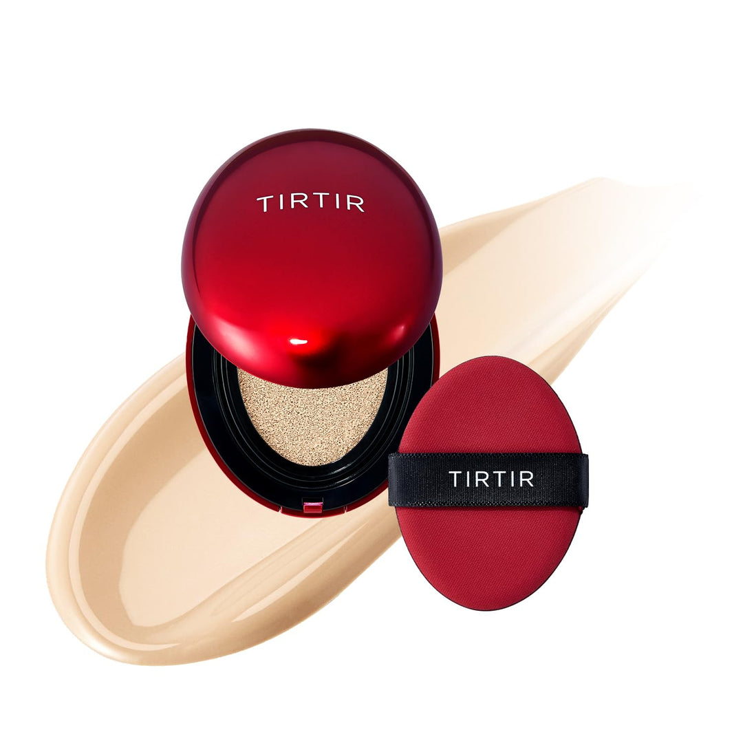 [*Mini Size*] TIRTIR Mask Fit Red Cushion Foundation | Full coverage, Weightless, Skin fit, Satin Glow Finish, Korean Makeup Cushion Foundation (#17W French Vanilla, 0.15 Fl Oz)