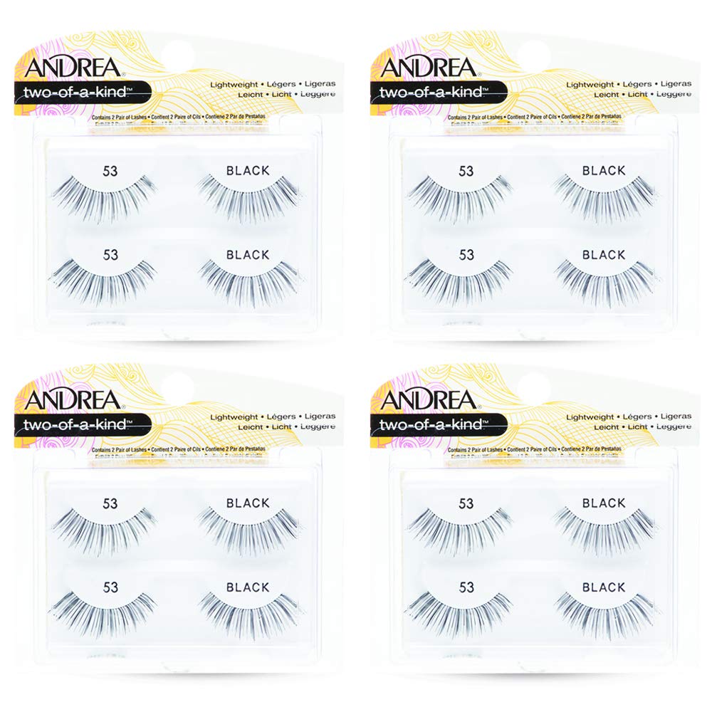 Andrea Two of a Kind False Lashes #53 Black, 4 Pack