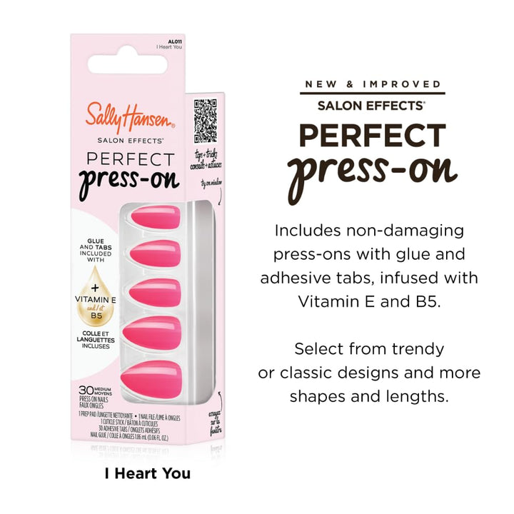 Sally Hansen Instant Cuticle Remover | I Heart You Press-On Nails Kit – 15 Sec Gel