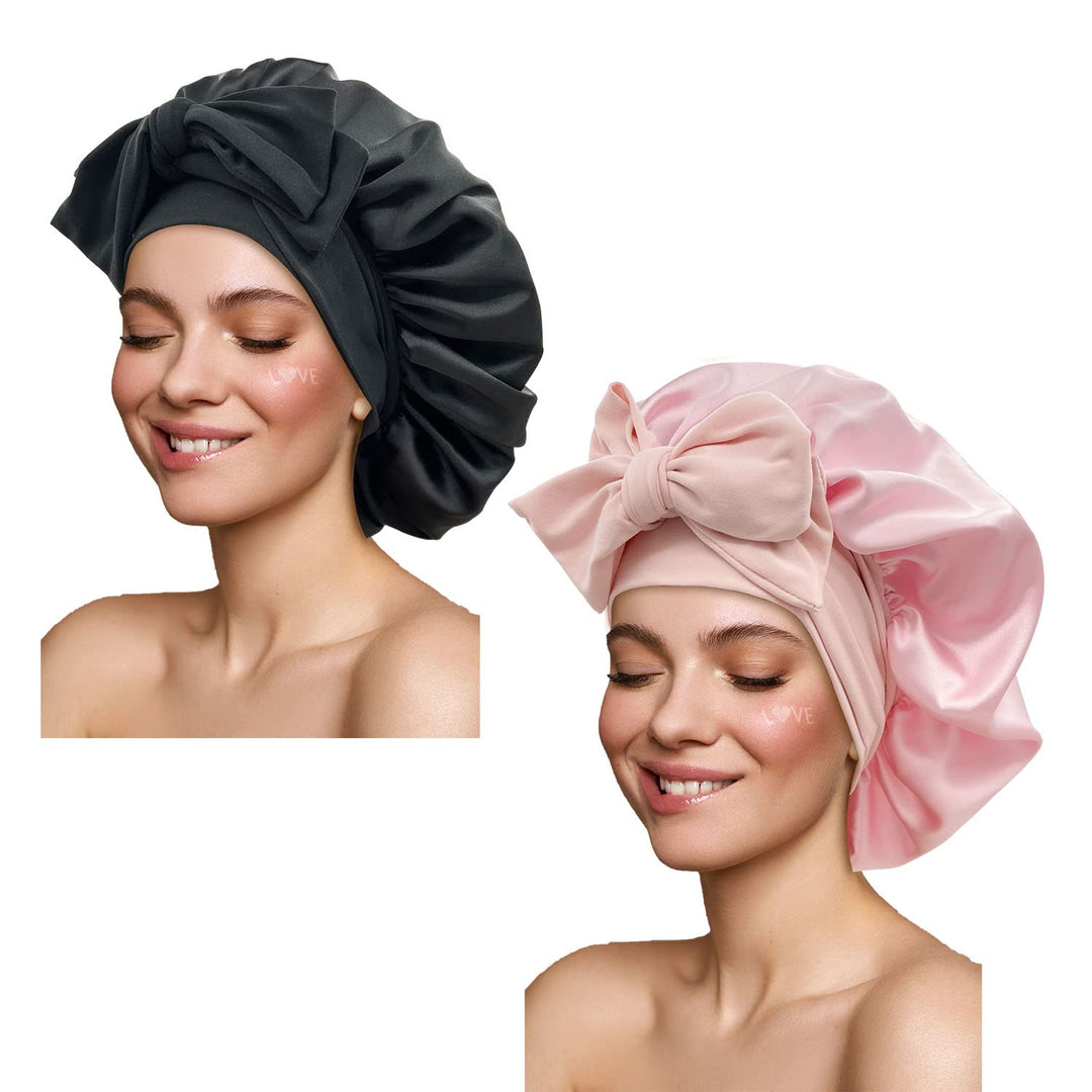 Satin Bonnet Silk Bonnet Hair Bonnet For Sleeping Large Bonnets With Tie Band Hair Wrap With Adjustable Straps Hair Cap Night Sl