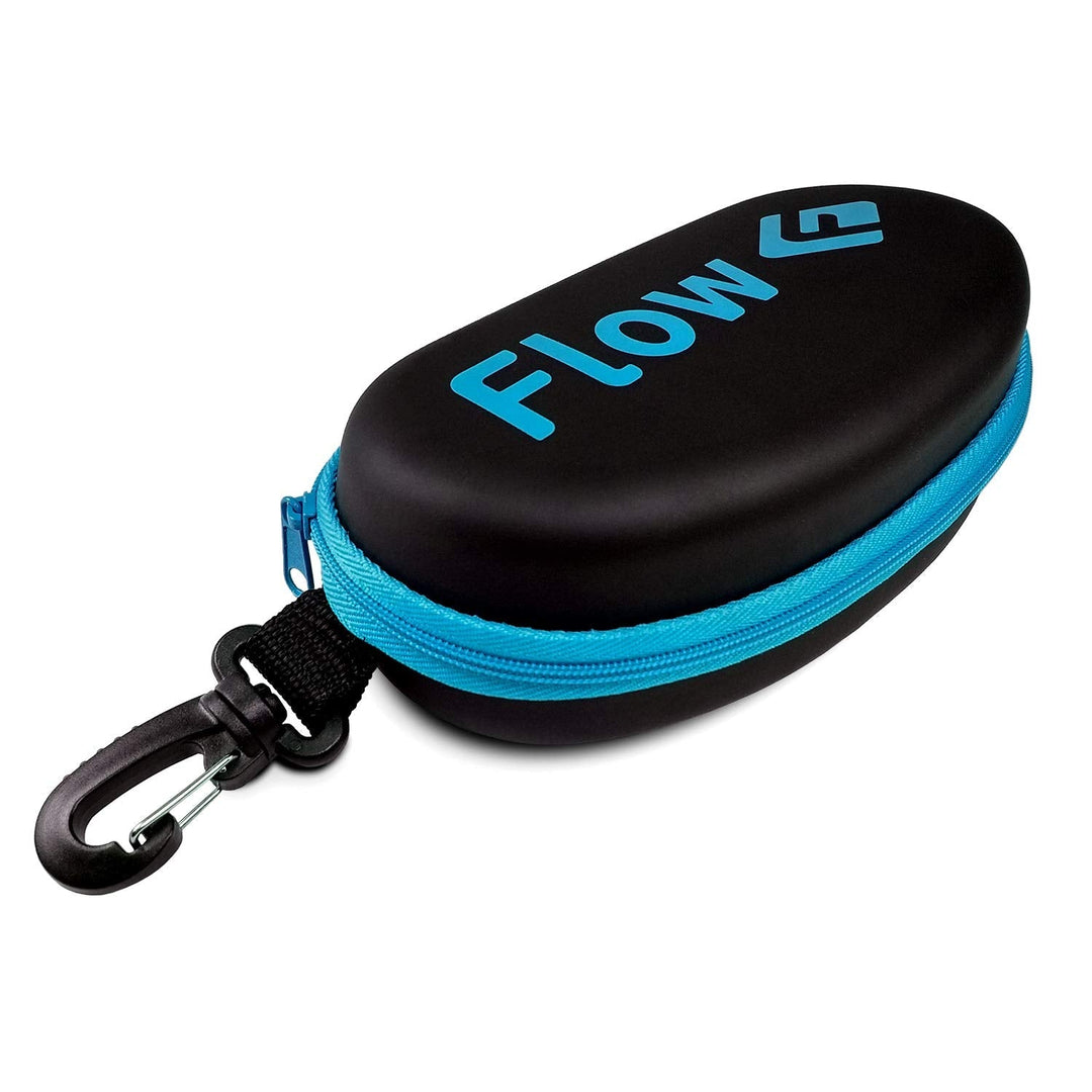 Flow Swim Goggle Case - Hard Protective Case for Swimming Goggles With Bag Clip for Backpack (Blue)