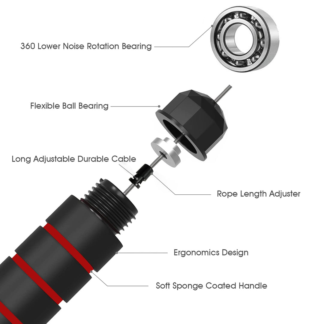 FITMYFAVO Jump Rope Cotton Adjustable Skipping Weighted jumprope for Women，Adult and Children Athletic Fitness Exercise Jumping Rope (Red)