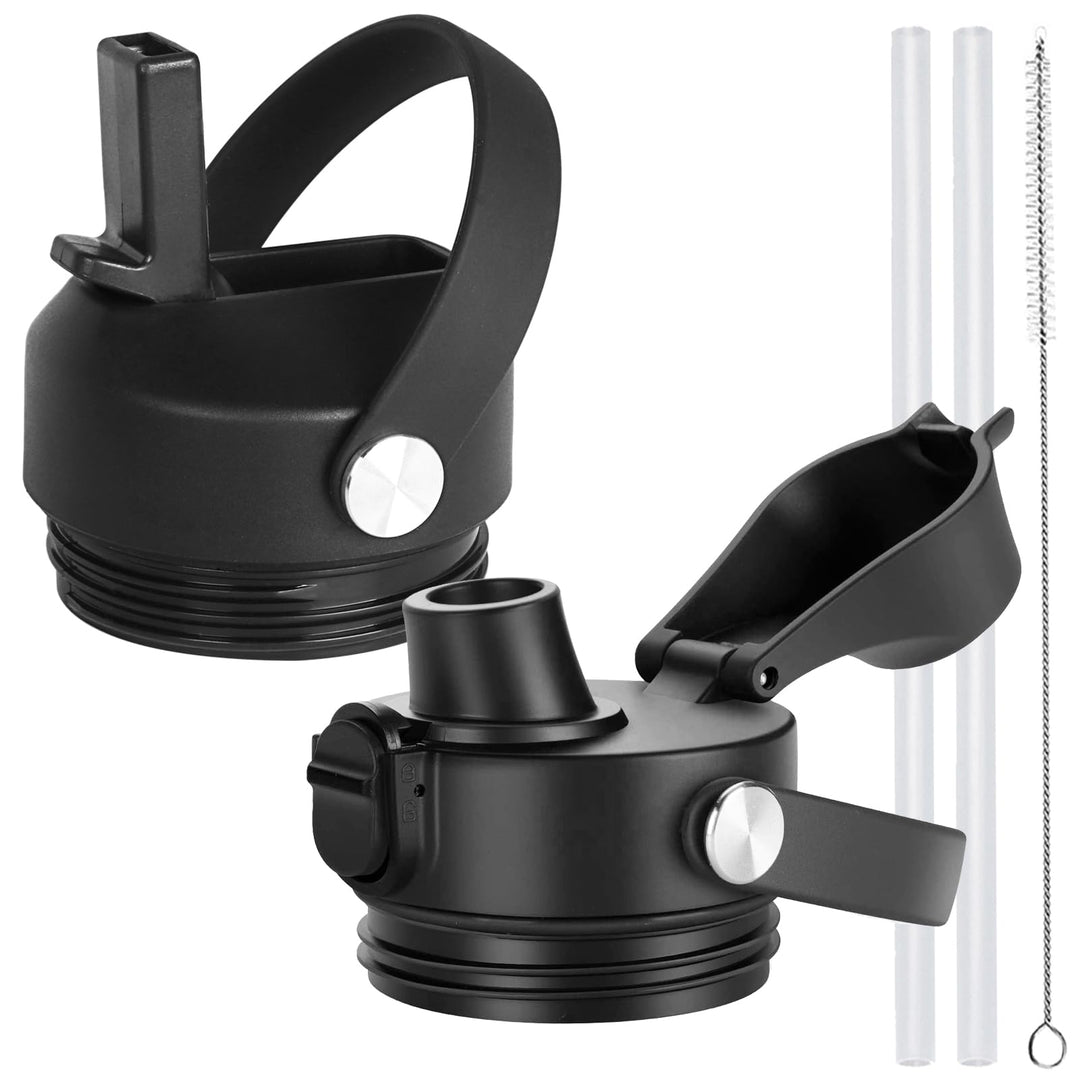 Straw lid for Yeti Rambler Water Bottle 18 26 36 64 oz, Replacement Cap Straw Cap for RTIC 18oz 26oz 36oz, Lid with Straw and Brush and Flexible Handle ﻿