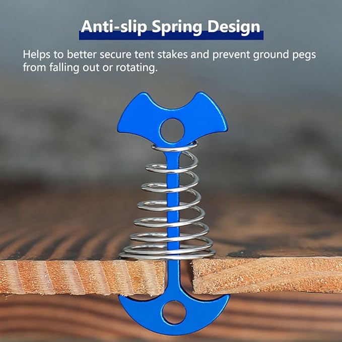 Fishbone Deck Anchor Pegs with Carabiners, Aluminium Deck Tent Stakes with Spring Buckle Aluminium Deck Windproof Tent Stakes for Outdoor Camping Hiking (10Pcs Silver)