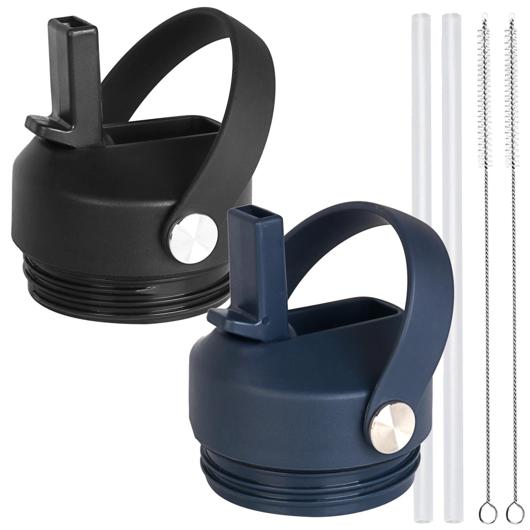 Straw lid for Yeti Rambler Water Bottle 18 26 36 64 oz, Replacement Cap Straw Cap for RTIC 18oz 26oz 36oz, Lid with Straw and Brush and Flexible Handle ﻿