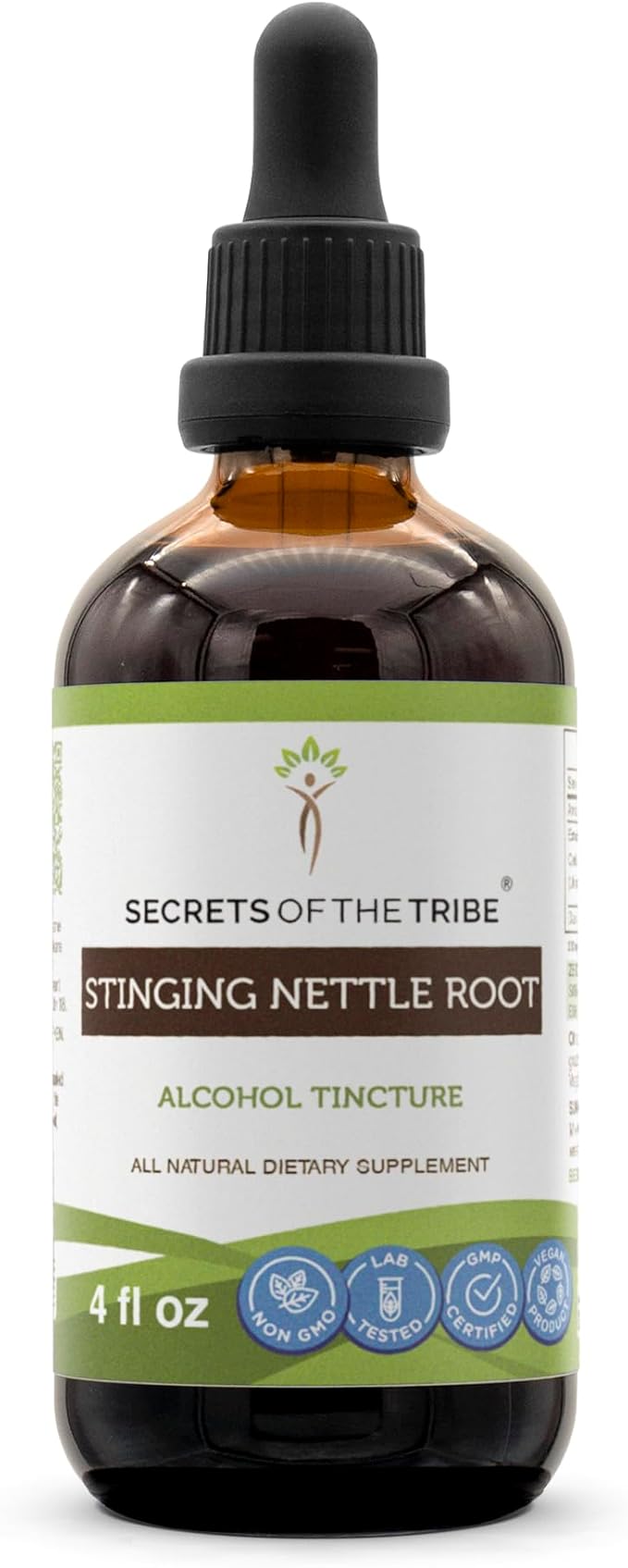 Secrets of the Tribe Stinging Nettle Root Tincture Alcohol Extract, High-Potency Herbal Drops, Tincture Made from Stinging Nettle Urtica Dioica Respiratory and Urinary System Health 4 oz